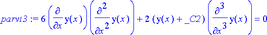 parvi3 := 6*diff(y(x),x)*diff(y(x),`$`(x,2))+2*(y(x...