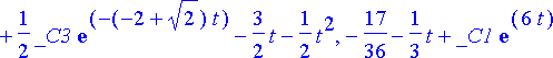 [-4-_C2*exp((2+sqrt(2))*t)*sqrt(2)+1/2*_C2*exp((2+s...