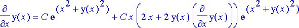 derivparvi := diff(y(x),x) = C*exp(x^2+y(x)^2)+C*x*...