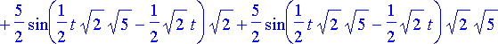 {x[3](t) = 5*sin(2*t)+5/2*sin(1/2*t*sqrt(2)*sqrt(5)...