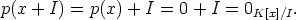 p(x + I) = p(x) + I = 0 + I = 0K[x]/I.
