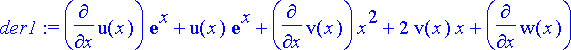 der1 := diff(u(x),x)*exp(x)+u(x)*exp(x)+diff(v(x),x...