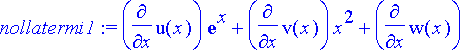 nollatermi1 := diff(u(x),x)*exp(x)+diff(v(x),x)*x^2...