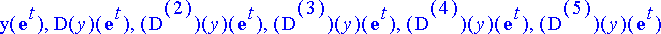 tuntemattomat := {y(exp(t)), D(y)(exp(t)), `@@`(D,2...