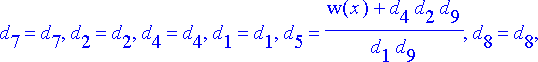 [{d[11] = -P[0](x)*d[2]-P[1](x)*d[5]-P[2](x)*d[8], ...