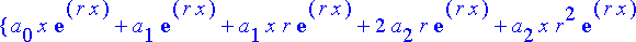 {a[0]*x*exp(r*x)+a[1]*exp(r*x)+a[1]*x*r*exp(r*x)+2*...