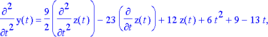 elimsij := {diff(x(t),`$`(t,2)) = 3/2*diff(z(t),`$`...