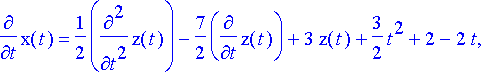 elimsij := {diff(x(t),`$`(t,2)) = 3/2*diff(z(t),`$`...