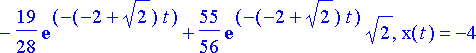 {y(t) = -17/36-1/3*t-43/252*exp(6*t)-55/56*exp((2+s...