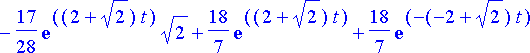 {y(t) = -17/36-1/3*t-43/252*exp(6*t)-55/56*exp((2+s...