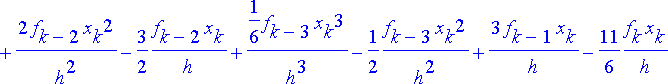 f[k]+1/2*t^3*f[k-2]/(h^3)-1/2*t^3*f[k-1]/(h^3)+1/6*...