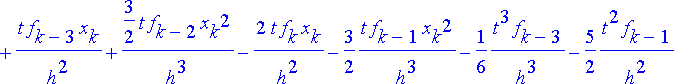 f[k]+1/2*t^3*f[k-2]/(h^3)-1/2*t^3*f[k-1]/(h^3)+1/6*...