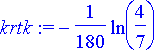 krtk := -1/180*ln(4/7)