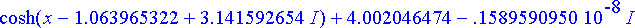 y(x) = cosh(x+1.063965324)-1.002046479, y(x) = cosh...