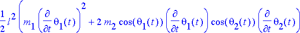 1/2*l^2*(m[1]*diff(theta[1](t),t)^2+2*m[2]*cos(thet...