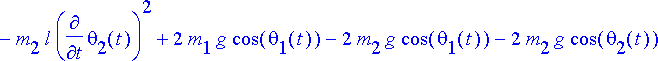 -1/2*l*(-m[1]*l*diff(theta[1](t),t)^2-2*m[2]*l*cos(...