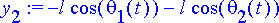 y[2] := -l*cos(theta[1](t))-l*cos(theta[2](t))