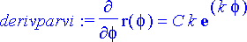 derivparvi := diff(r(phi),phi) = C*k*exp(k*phi)