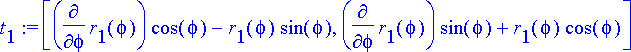 t[1] := [diff(r[1](phi),phi)*cos(phi)-r[1](phi)*sin...