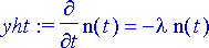 yht := diff(n(t),t) = -lambda*n(t)