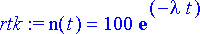 rtk := n(t) = 100*exp(-lambda*t)