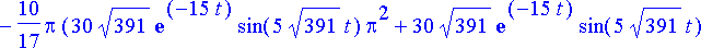 -10/17*Pi*(30*sqrt(391)*exp(-15*t)*sin(5*sqrt(391)*...