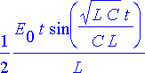 1/2*E[0]*t*sin(sqrt(L*C)*t/(C*L))/L