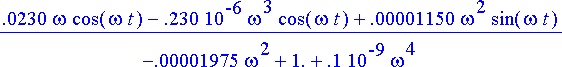 numulkoinen := (.230e-1*omega*cos(omega*t)-.230e-6*...