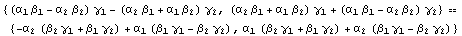 {(α_1 β_1 - α_2 β_2) γ_1 - (α_2 β_1 + α_1 β_2)  ... 5;_1 (β_2 γ_1 + β_1 γ_2) + α_2 (β_1 γ_1 - β_2 γ_2)}